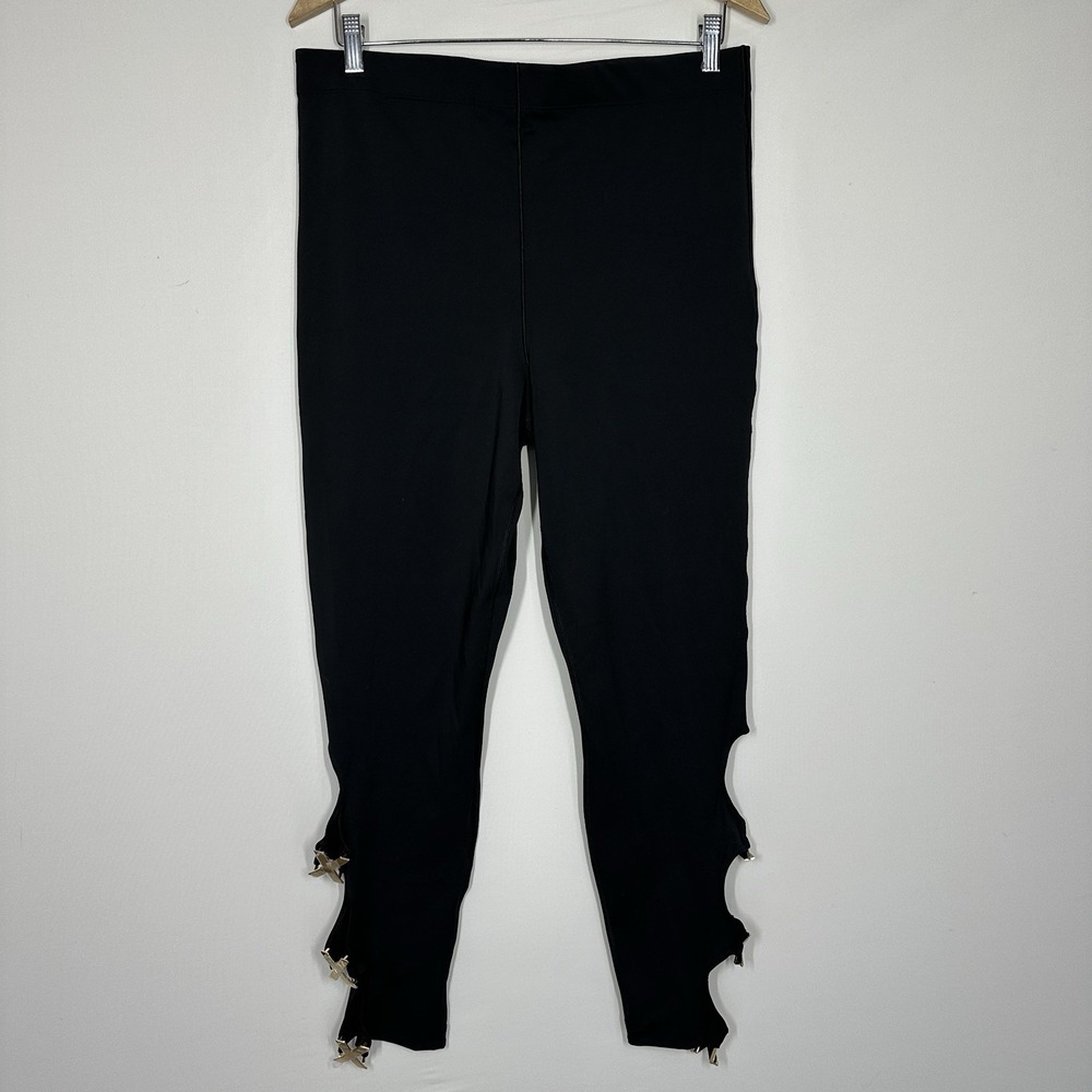 Savage X Fenty cut-out leggings 3X black gold X hardware NEW Activewear Keyhole